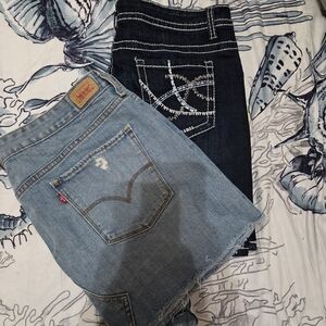 Maurices & Levis Denim Mini Skirts in Light Blue and Dark Indigo